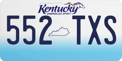 KY license plate 552TXS