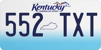 KY license plate 552TXT