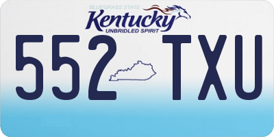 KY license plate 552TXU