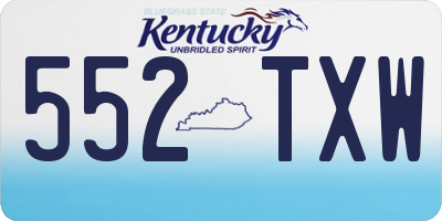 KY license plate 552TXW