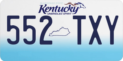 KY license plate 552TXY