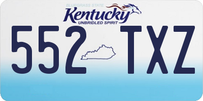 KY license plate 552TXZ