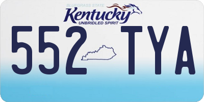 KY license plate 552TYA