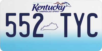 KY license plate 552TYC