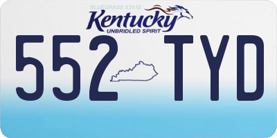KY license plate 552TYD