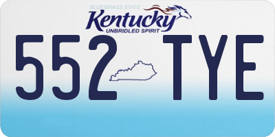 KY license plate 552TYE