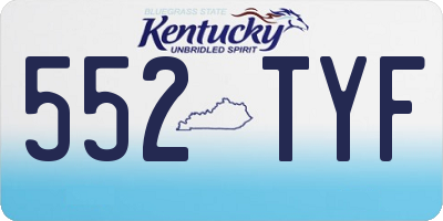 KY license plate 552TYF