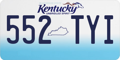 KY license plate 552TYI