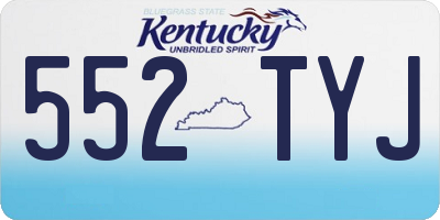 KY license plate 552TYJ