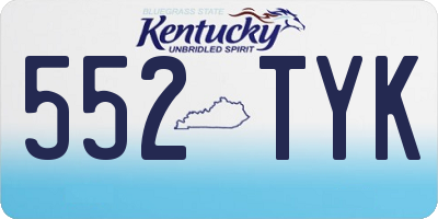 KY license plate 552TYK
