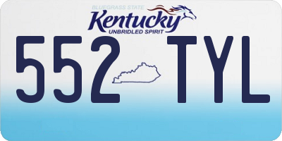 KY license plate 552TYL
