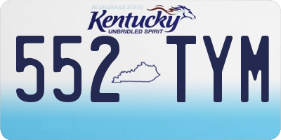KY license plate 552TYM