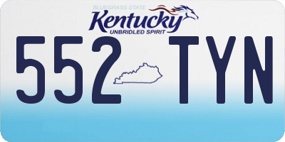 KY license plate 552TYN