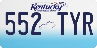 KY license plate 552TYR