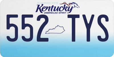 KY license plate 552TYS