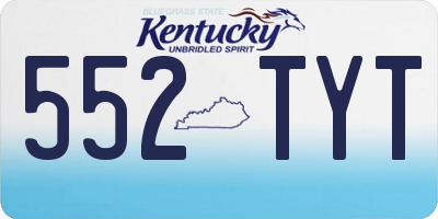 KY license plate 552TYT