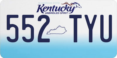 KY license plate 552TYU