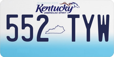 KY license plate 552TYW