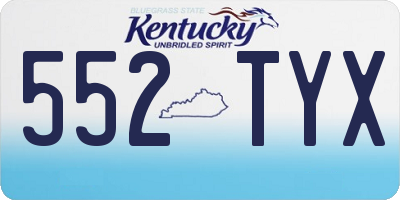 KY license plate 552TYX