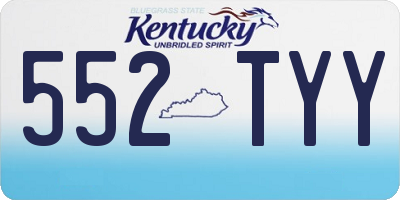 KY license plate 552TYY
