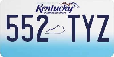 KY license plate 552TYZ