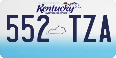 KY license plate 552TZA