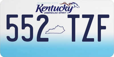 KY license plate 552TZF