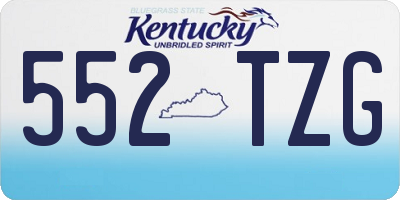 KY license plate 552TZG