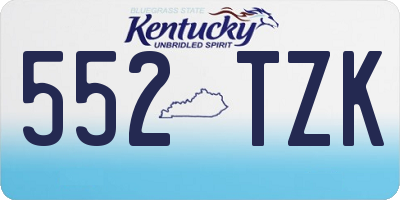 KY license plate 552TZK