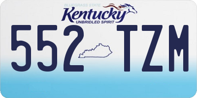 KY license plate 552TZM