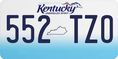 KY license plate 552TZO