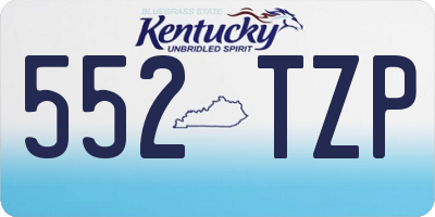 KY license plate 552TZP