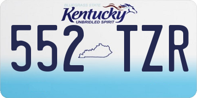 KY license plate 552TZR