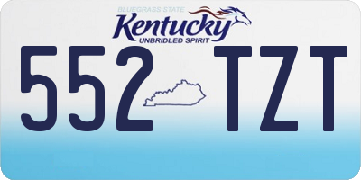 KY license plate 552TZT