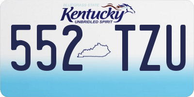 KY license plate 552TZU