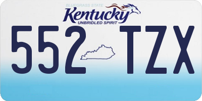 KY license plate 552TZX