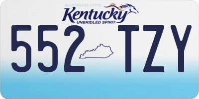 KY license plate 552TZY