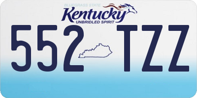 KY license plate 552TZZ