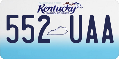 KY license plate 552UAA