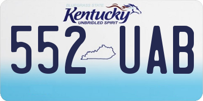 KY license plate 552UAB