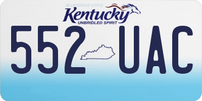 KY license plate 552UAC
