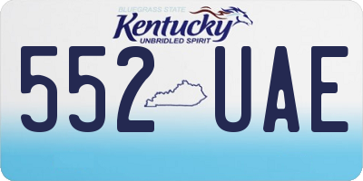 KY license plate 552UAE