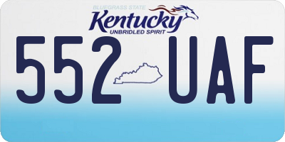 KY license plate 552UAF