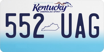 KY license plate 552UAG