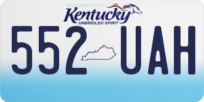 KY license plate 552UAH