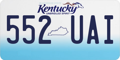 KY license plate 552UAI