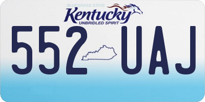 KY license plate 552UAJ