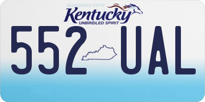 KY license plate 552UAL