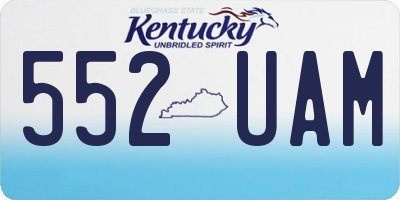 KY license plate 552UAM