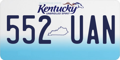 KY license plate 552UAN